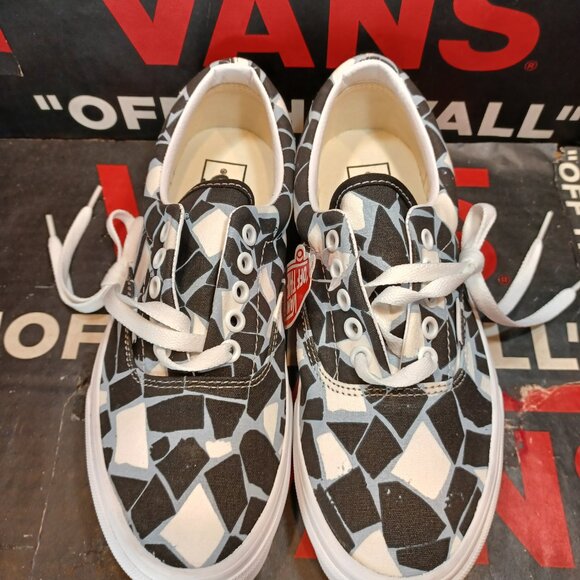 Vans Men's 7/Women's 8.5 Mosaic Black Blue White Checkerboard Canvas VN0A54F19M1 - Picture 8 of 12
